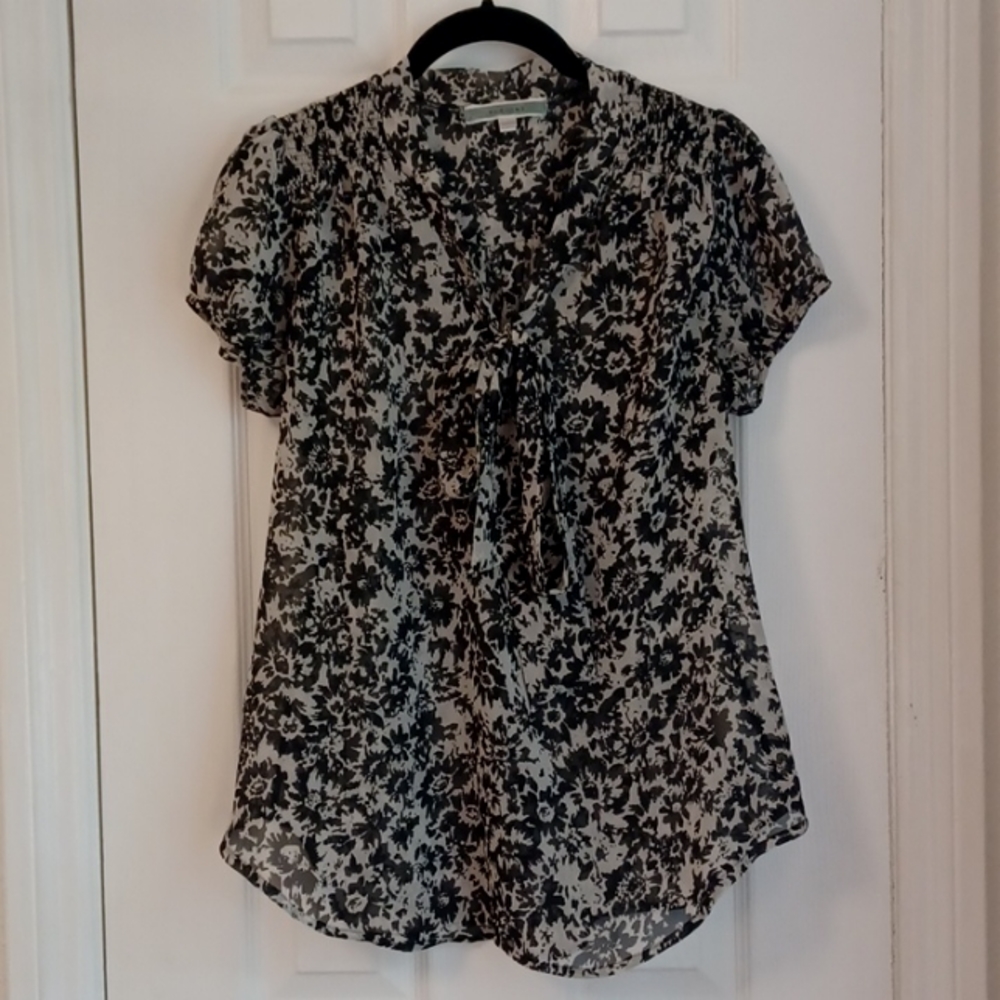 Pleione Floral Bow Tie Blouse